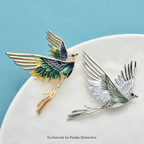 PENDRA Aviara Enamel Flying Bird Brooch