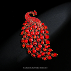 PENDRA Aviary Rhinestone Peacock Brooch