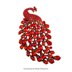 PENDRA Aviary Rhinestone Peacock Brooch