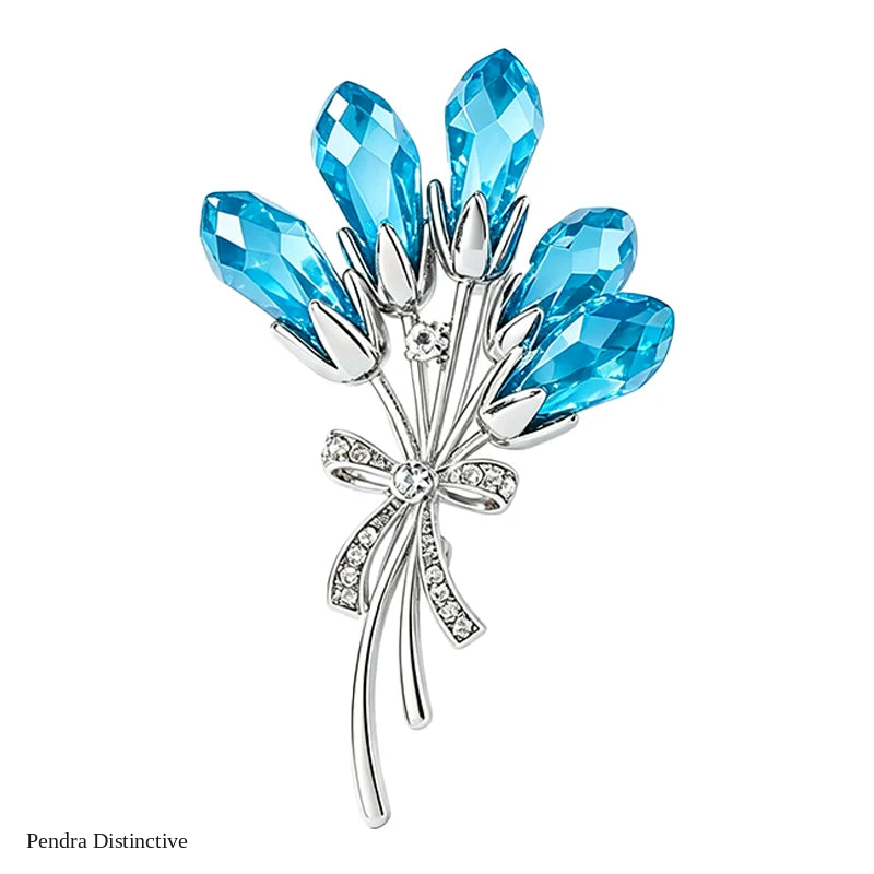 PENDRA Banquetflora Crystal Flower Brooch