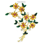 PENDRA Banquetflora Crystal Flower Brooch