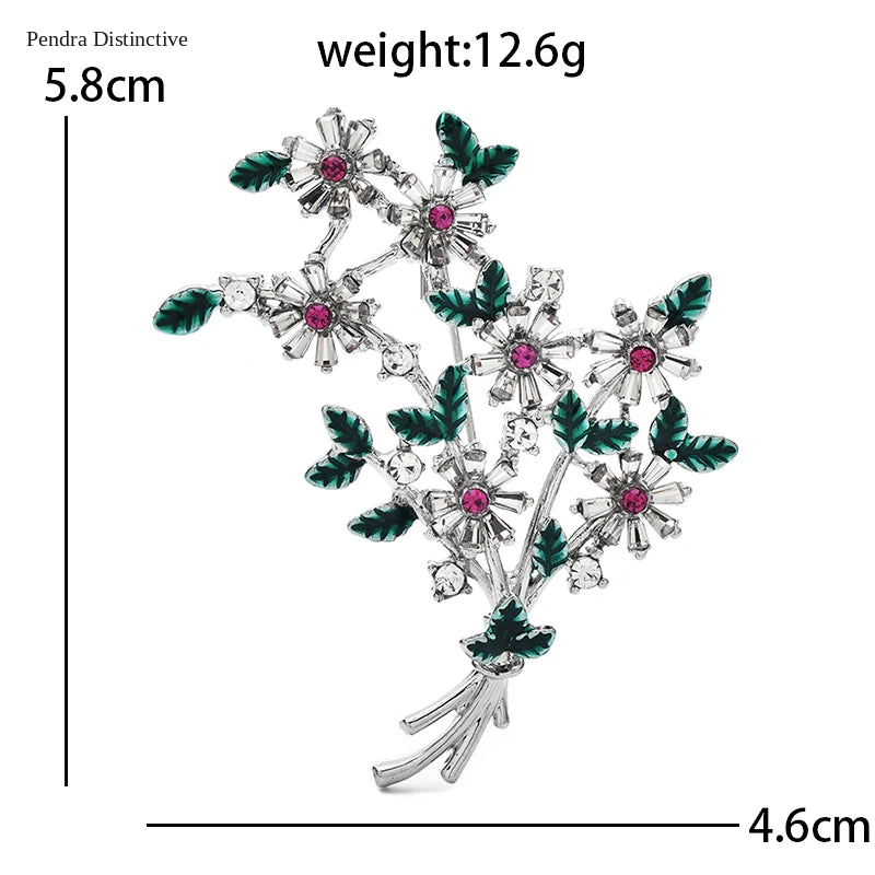 PENDRA Banquetflora Crystal Flower Brooch