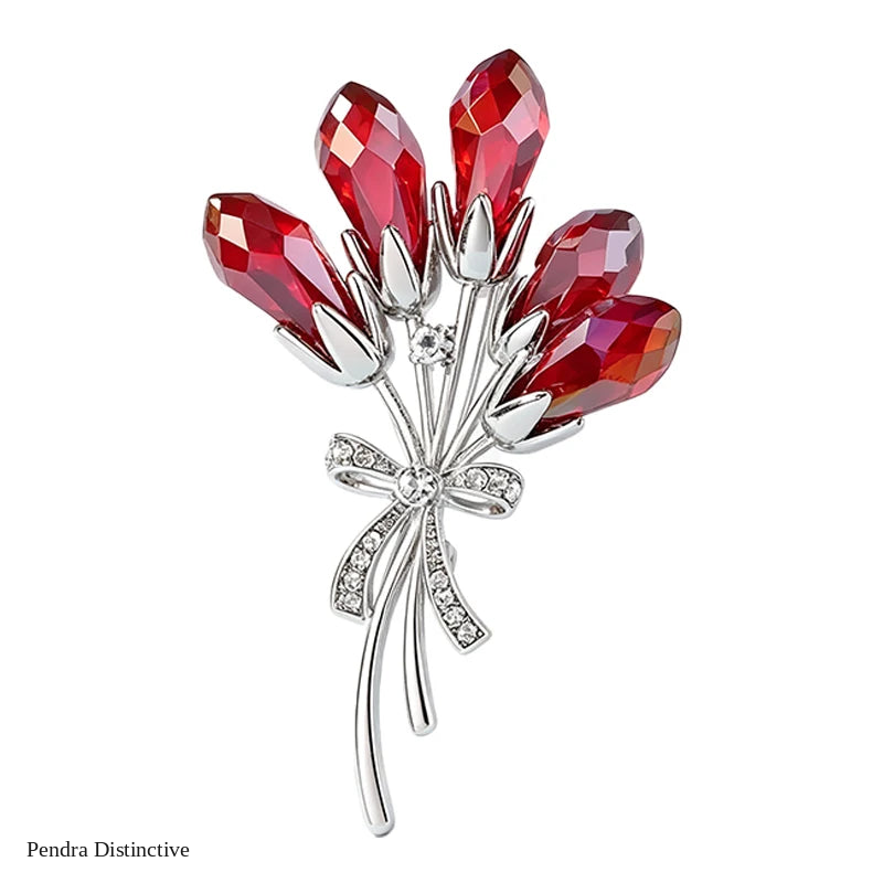 PENDRA Banquetflora Crystal Flower Brooch