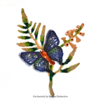 PENDRA Beautiful Butterfly And Flower Brooch