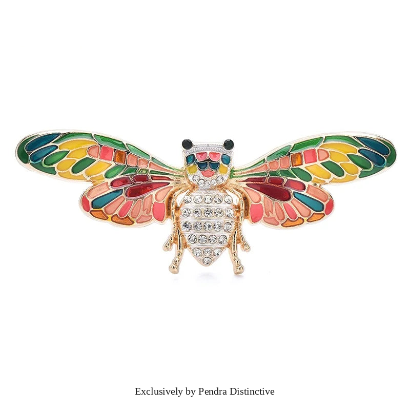PENDRA Beautiful Enamel Bee Brooch