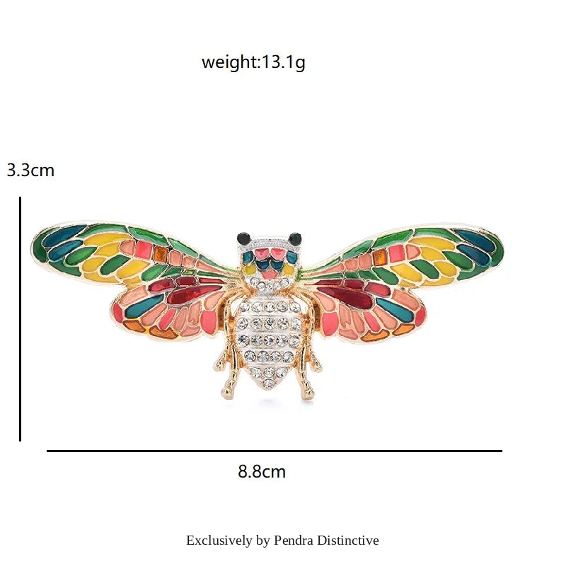 PENDRA Beautiful Enamel Bee Brooch
