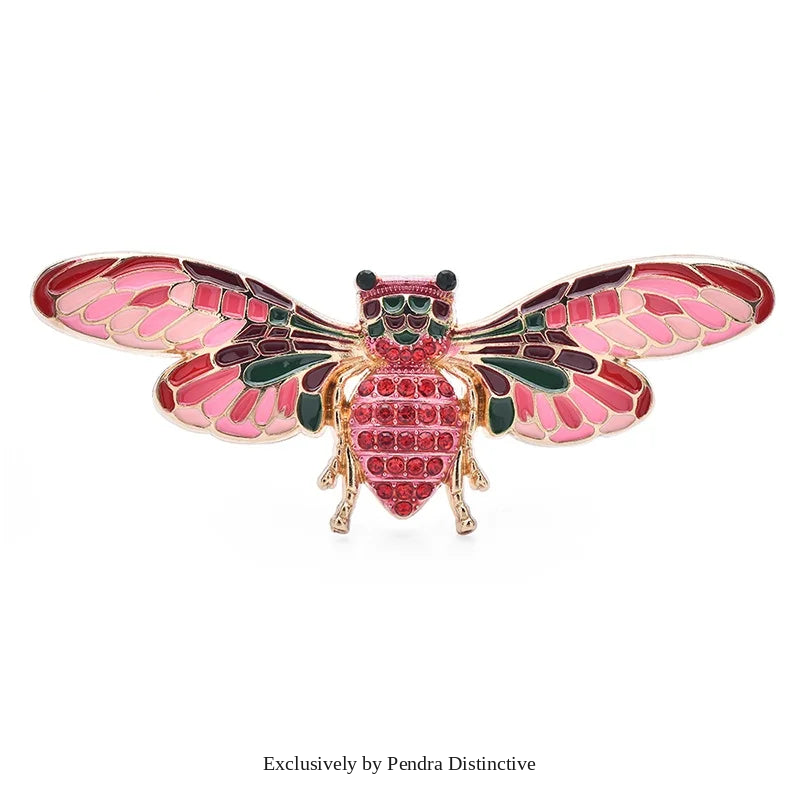 PENDRA Beautiful Enamel Bee Brooch