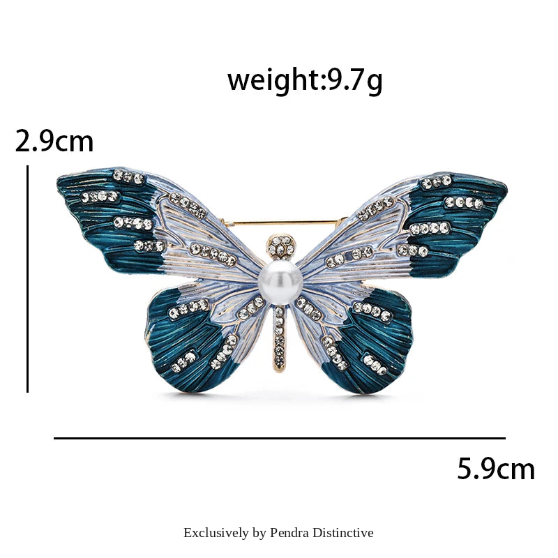 PENDRA Beautiful Enamel Butterfly 4-color Brooch