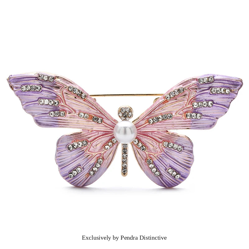 PENDRA Beautiful Enamel Butterfly 4-color Brooch