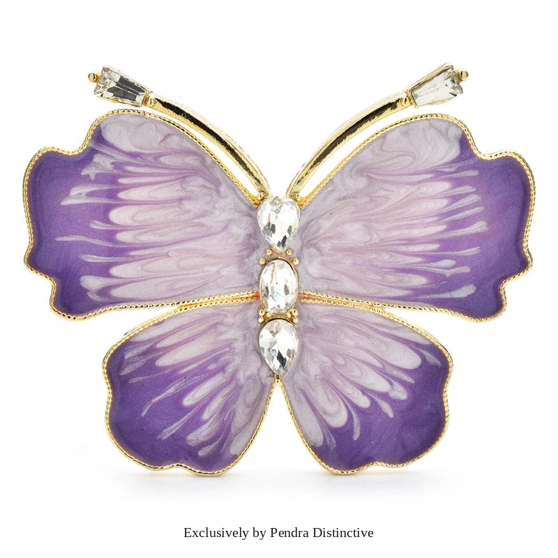PENDRA Beautiful Enamel Butterfly Brooch
