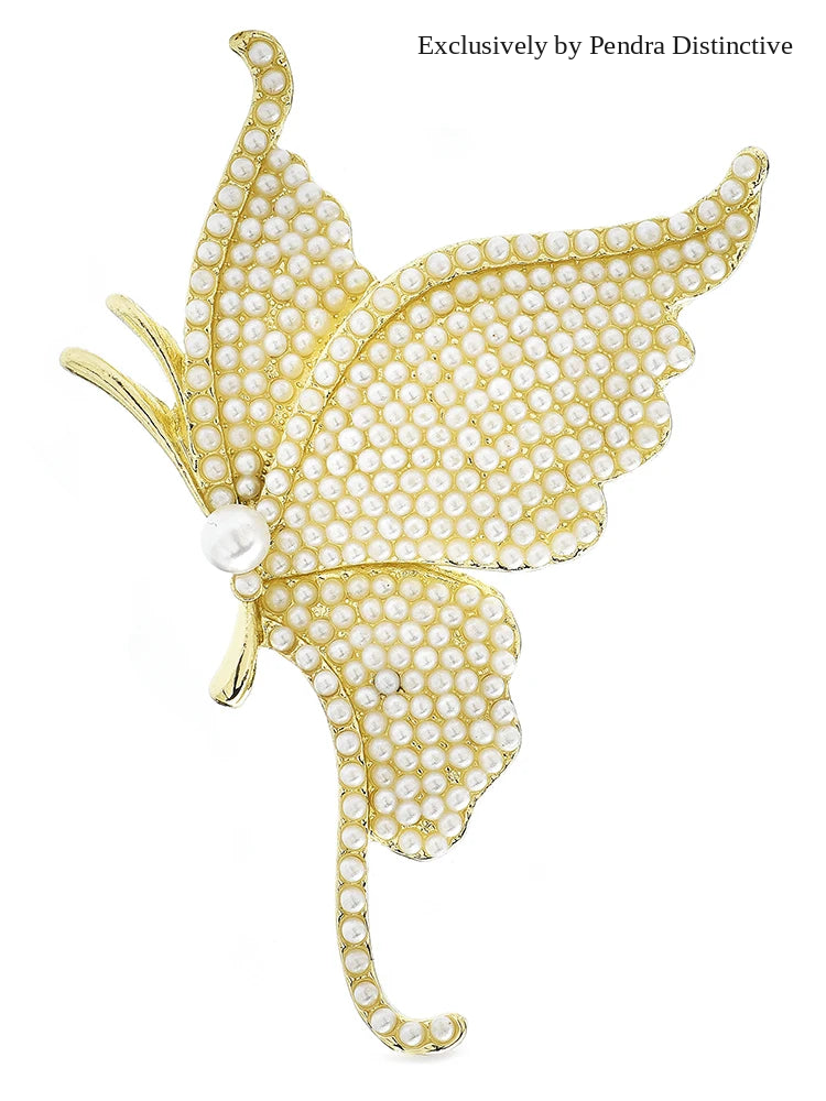 PENDRA Beautiful Pearl Butterfly Brooch