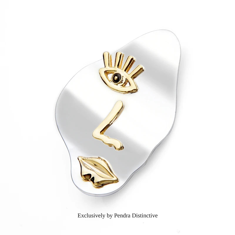 PENDRA Beauty Eye Mouth Face Brooch