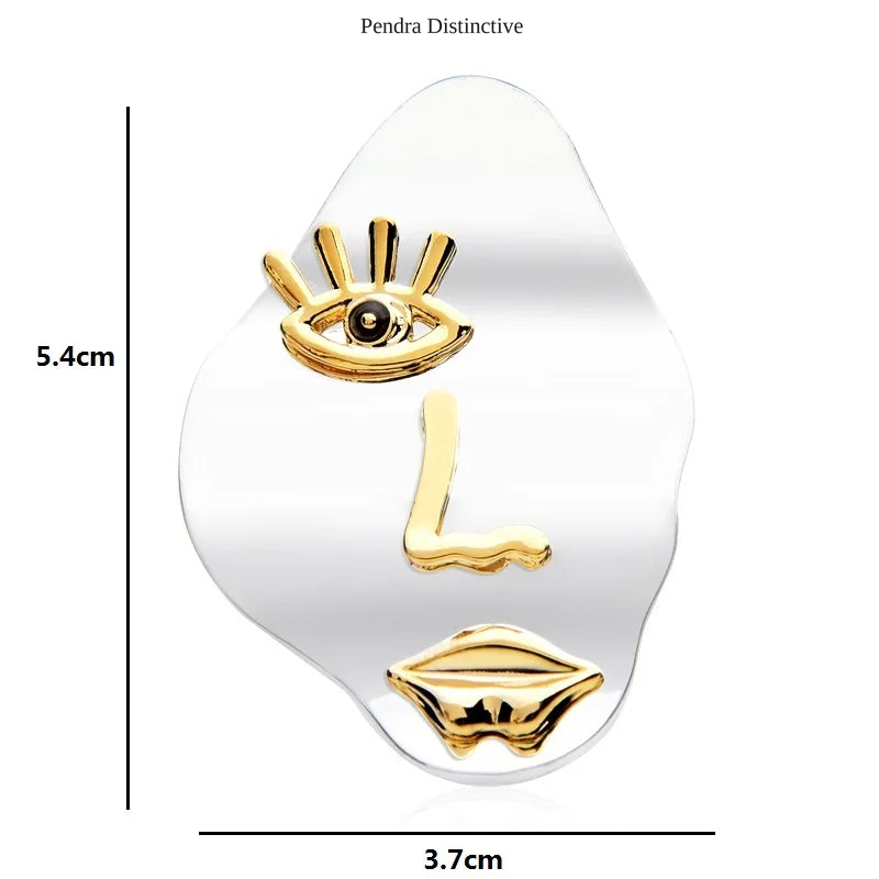 PENDRA Beauty Eye Mouth Face Brooch