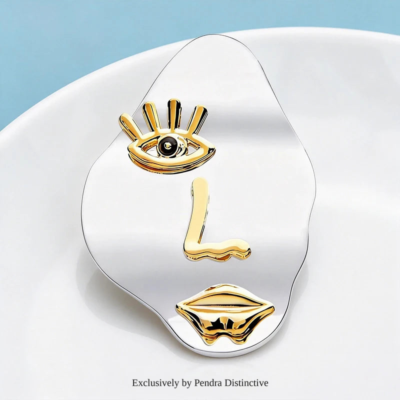 PENDRA Beauty Eye Mouth Face Brooch