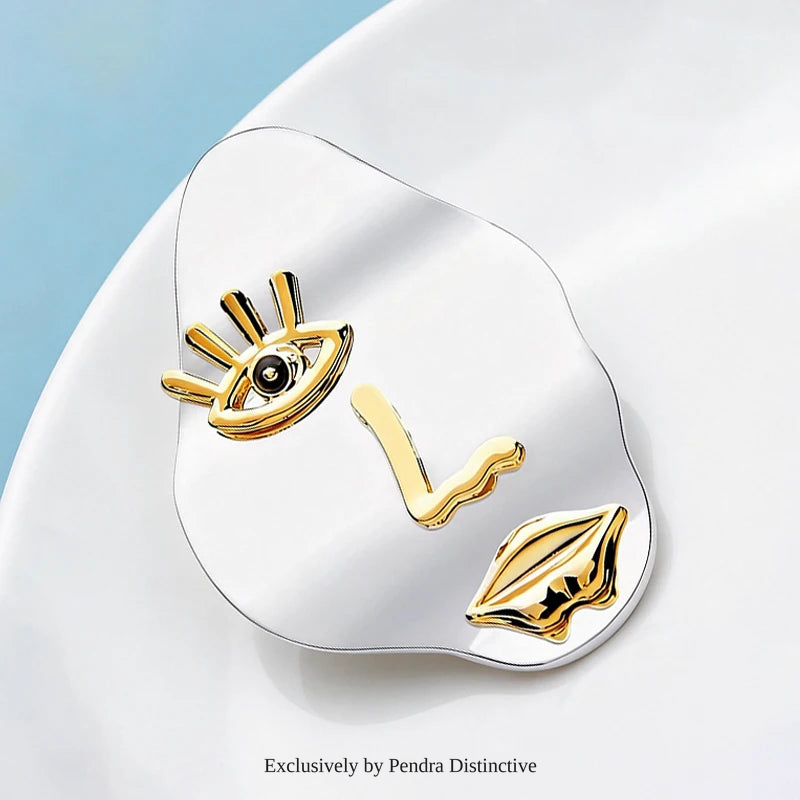 PENDRA Beauty Eye Mouth Face Brooch