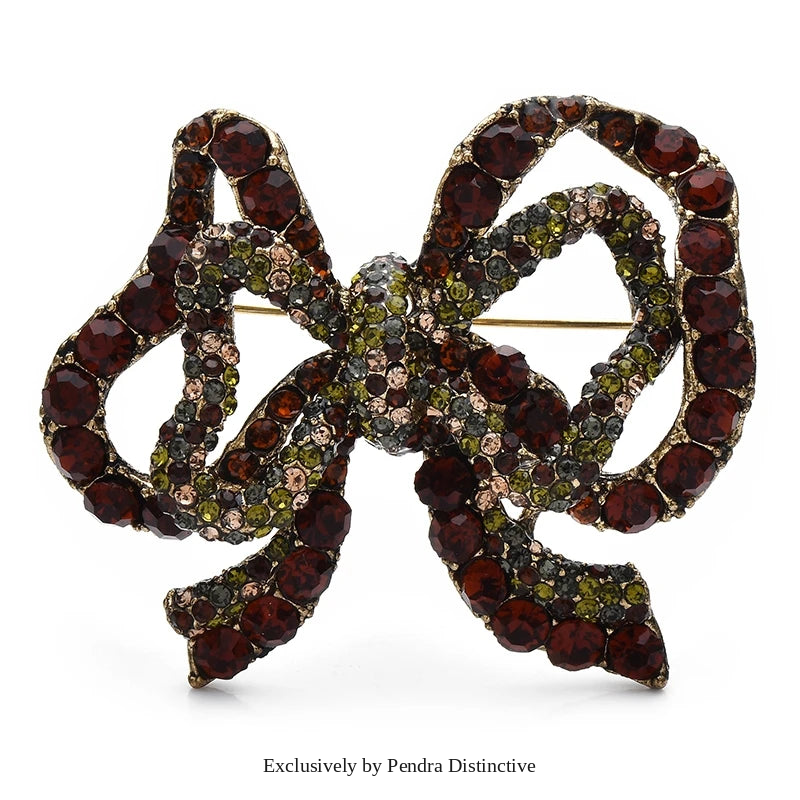 PENDRA Belladouble Shining Double-Layer Bowknot Brooch