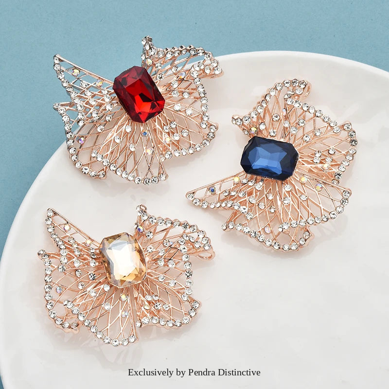 PENDRA Bellara Hollow Crystal Bowknot Brooch