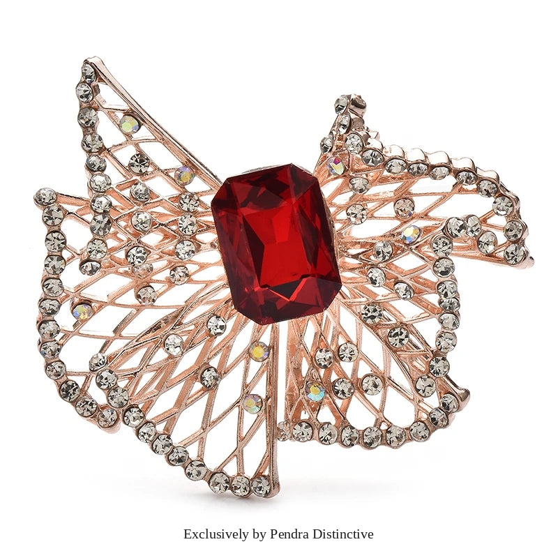 PENDRA Bellara Hollow Crystal Bowknot Brooch