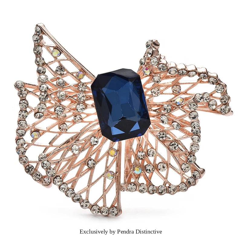 PENDRA Bellara Hollow Crystal Bowknot Brooch