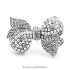 PENDRA Bellara Sparkling Rhinestone Pearl Bowknot Brooch