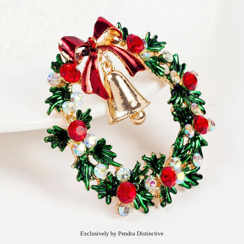 PENDRA Bellwreath Enamel Wreath Bell Brooch