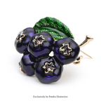 PENDRA Berryblue Purple Enamel Blueberry Brooch