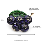 PENDRA Berryblue Purple Enamel Blueberry Brooch
