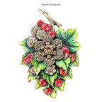 PENDRA Berryelle Vintage Berry Flower Brooch