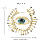 PENDRA Big Blue Eye Round Brooch