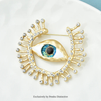 PENDRA Big Blue Eye Round Brooch