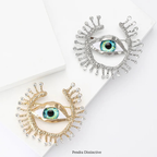 PENDRA Big Blue Eye Round Brooch