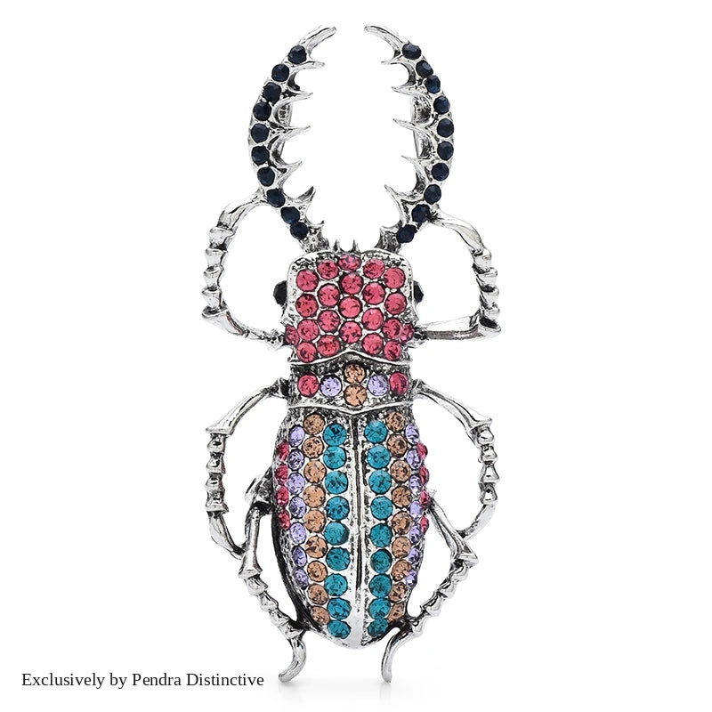 PENDRA Big Enamel Beetle Brooch