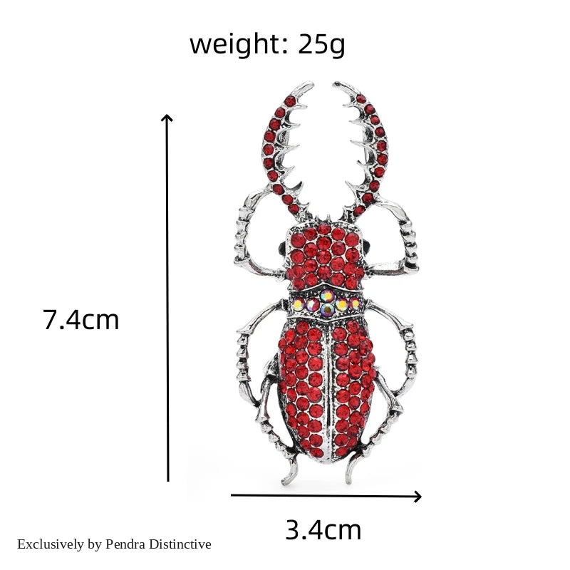 PENDRA Big Enamel Beetle Brooch