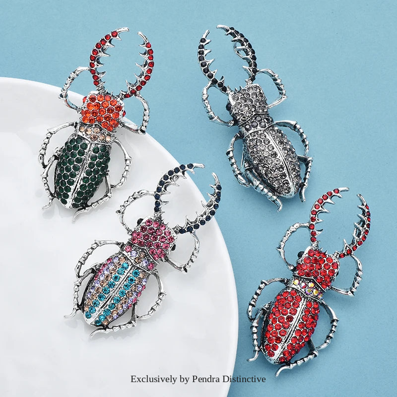PENDRA Big Enamel Beetle Brooch