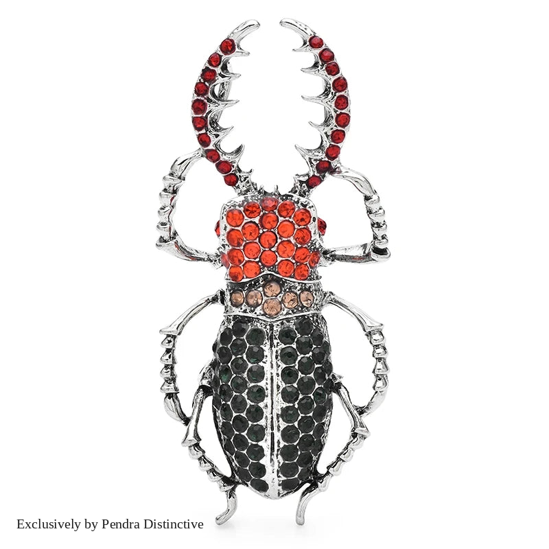 PENDRA Big Enamel Beetle Brooch