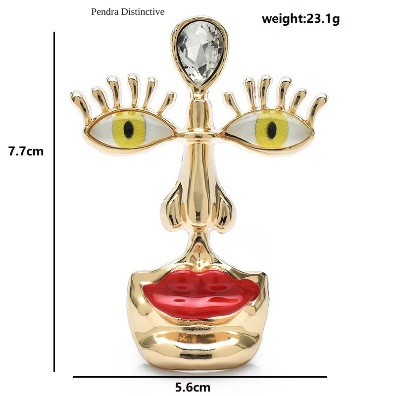 PENDRA Designer Big Face Brooch