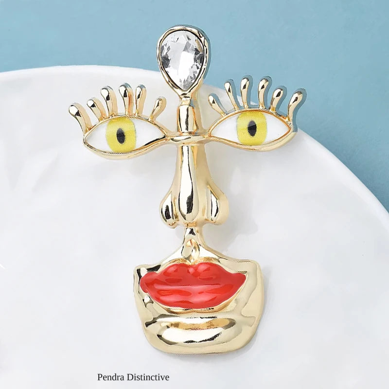 PENDRA Designer Big Face Brooch