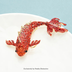 PENDRA Big Red Fish Brooch