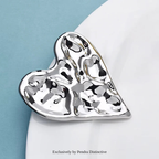 PENDRA Big Stainless Steel Heart Brooch