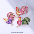 PENDRA Big Tail Rooster Cock Brooch