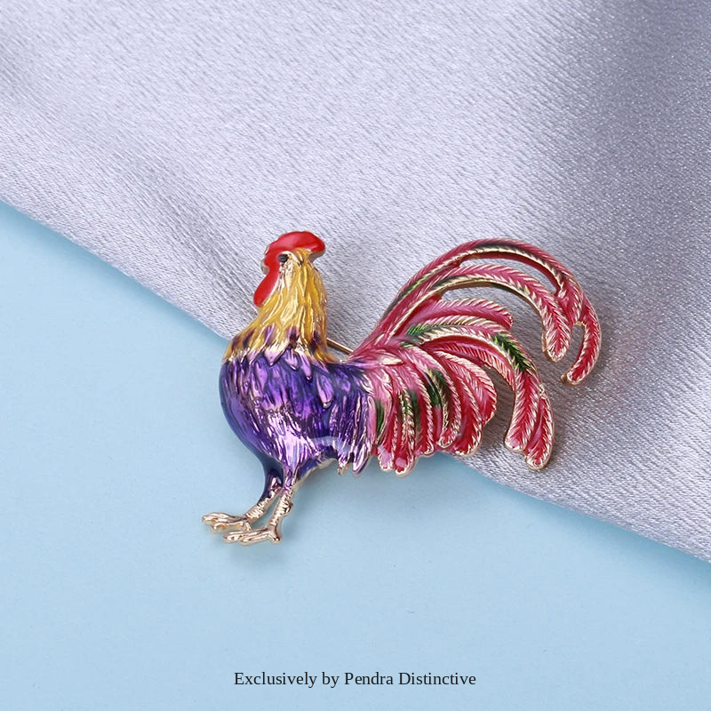 PENDRA Big Tail Rooster Cock Brooch