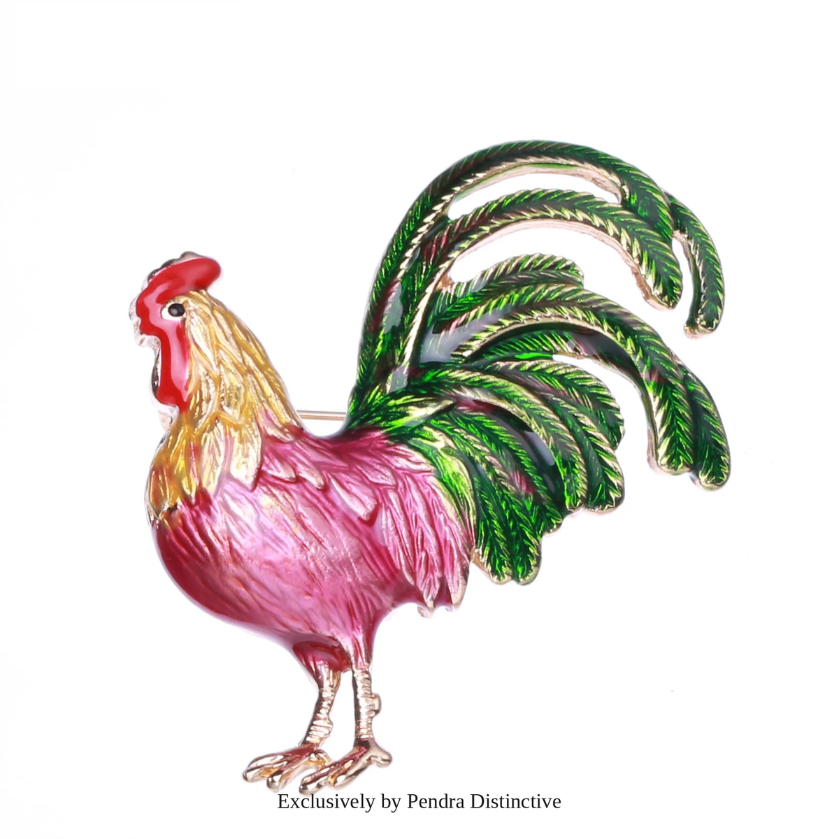 PENDRA Big Tail Rooster Cock Brooch