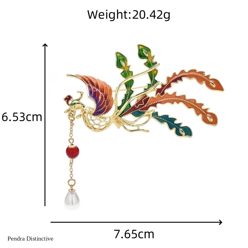 PENDRA Birdflora Bird and Flower Brooch