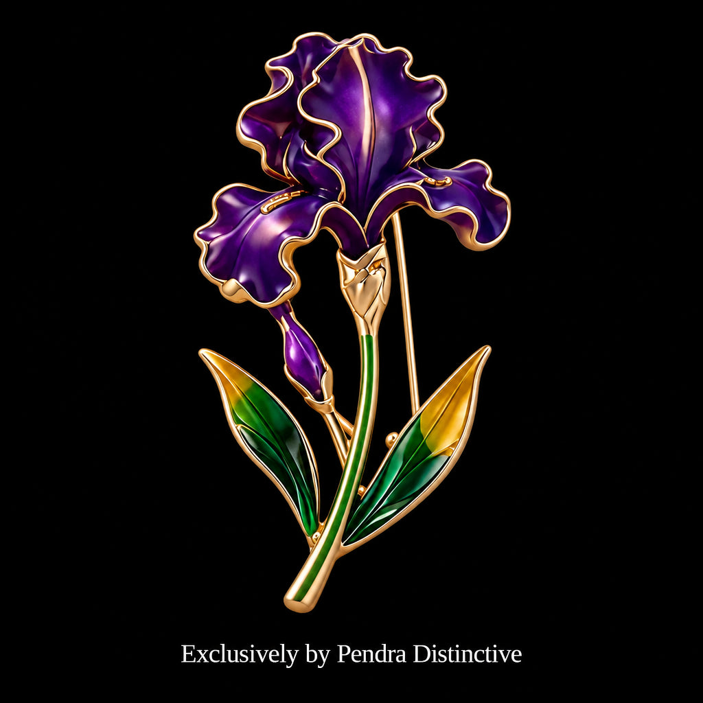 PENDRA Birthflower Enamel Birthday Flower Brooch