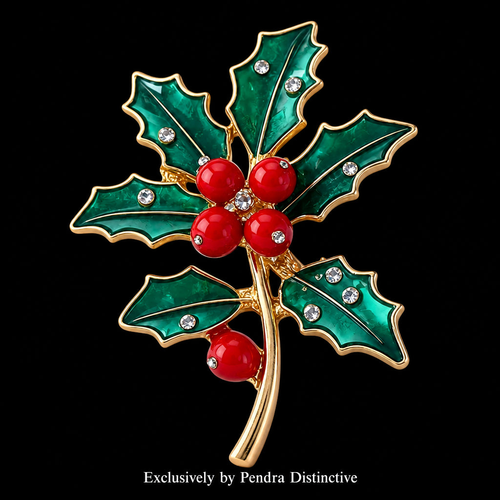 PENDRA Birthflower Enamel Birthday Flower Brooch