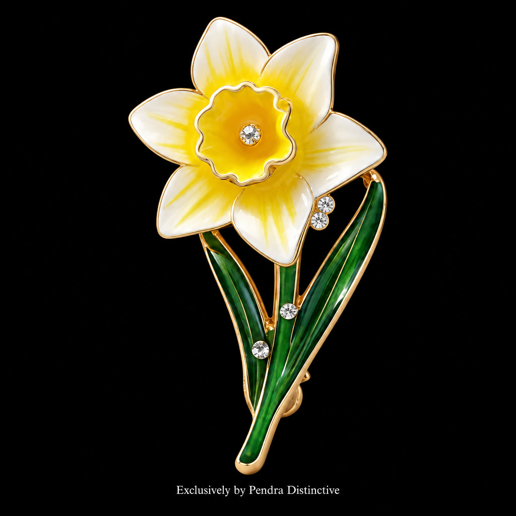 PENDRA Birthflower Enamel Birthday Flower Brooch