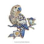 PENDRA Blooming Parrot Rhinestone Brooch