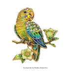 PENDRA Blooming Parrot Rhinestone Brooch