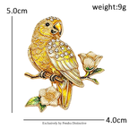 PENDRA Blooming Parrot Rhinestone Brooch