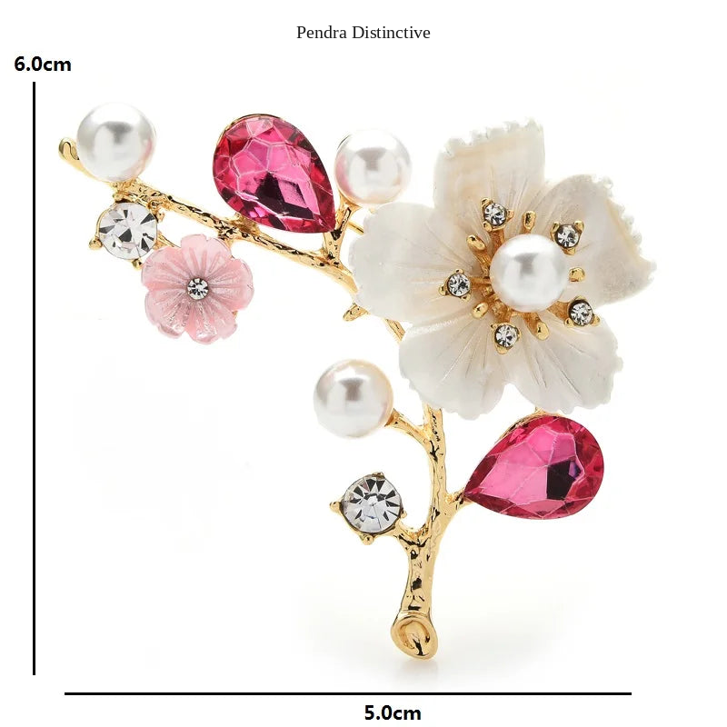 PENDRA Blossom Shell Plum Blossom Flower Brooch